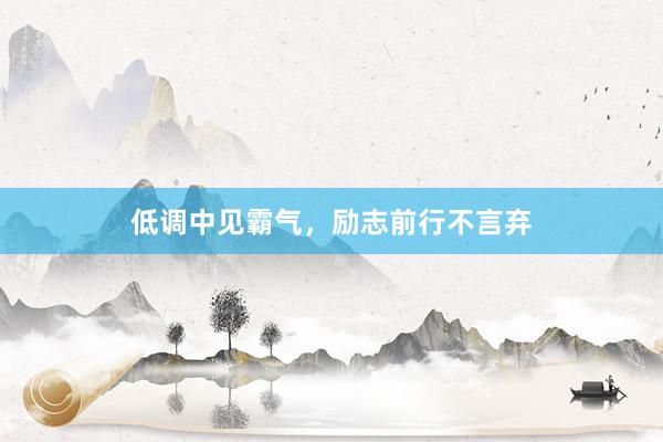 低调中见霸气，励志前行不言弃